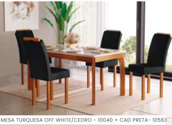 CONJUNTO MESA TURQUESA 1,20 E 4 CADEIRAS HELENA - Image 2