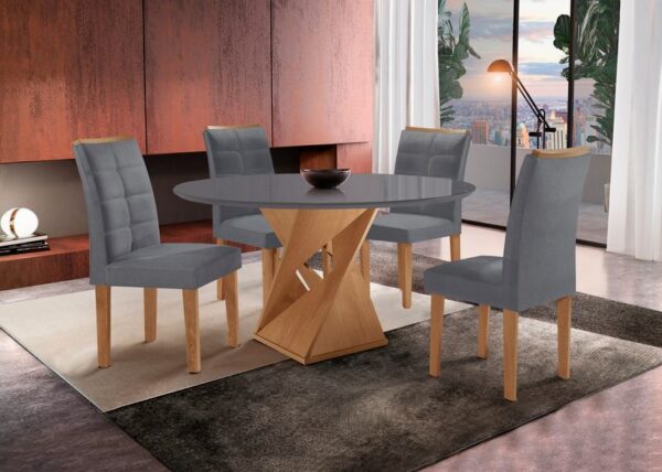 CONJUNTO MESA CANYON REDONDA COM CADEIRA VILLA RICA