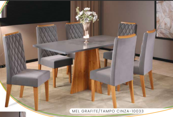 CONJUNTO MESA DELL E 6 CADEIRAS IZA