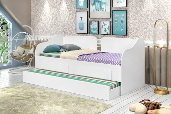 CAMA SOLTEIRO BABÁ COM GAVETAS ALICE