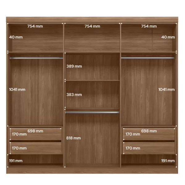 GUARDA ROUPA BURITI 6 PORTAS - Imagem 3