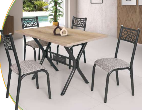CONJUNTO DE MESA E CADEIRAS JADE - 04 CADEIRAS